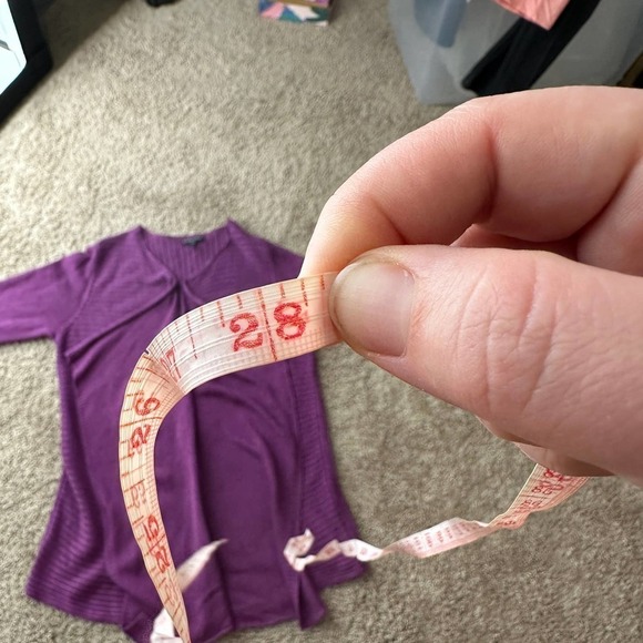 Eileen Fisher Cardigan Sweater Knit Open Draped Linen Purple Size Petite large - Picture 9 of 13